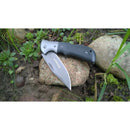 BOKER Grey Eminence Taschenmesser, klappbar, kompakter schwarzer Micarta-Griff aus 440A-Stahl
