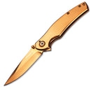 Böker Gold Finger-Klapptaschenmesser aus eloxiertem Edelstahl 440A Linerlock