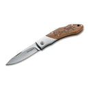 BOKER Caveman Steel Taschenmesser 440A unbeschichteter Stahl, verzierter Holzgriff