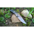 BOKER Grey Eminence Taschenmesser, klappbar, kompakter schwarzer Micarta-Griff aus 440A-Stahl