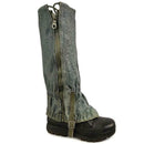 Genuine Swiss military wool gaiters in grey with zipper and strap, designed for cold weather and outdoor protection.