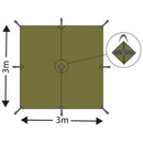 MFH Tarp Extreme Plane 3 x 3 m wasserdichter Schutz winddichter Zelt-Sonnenschutz