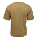Back view of a sturdy, lightweight, breathable coyote brown military-style short-sleeved T-shirt.