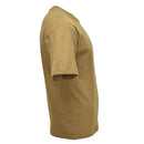 Side view of MFH U.S. military-style coyote brown short-sleeve lightweight breathable T-shirt.