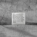 Close-up of a 100% cotton fabric label inside a gray MFH U.S. military-style coyote brown T-shirt.