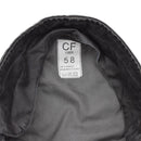 Inside view of original Danish army visor cap showing size label and black cotton lining