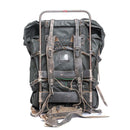 Vintage original Finnish military backpack with metal frame, waterproof 100L large rucksack and leather harness system