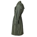 Original French military olive long rain coat all seasons waterproof belted NEW - GoMilitar