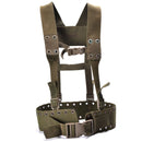 Original German army tactical belt harness with adjustable straps and durable metal eyelets for load bearing and gear support.
