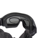 Swiss Eye F-TAC Tactical Goggles with adjustable strap, interchangeable tinted lenses, and cushioned foam frame.