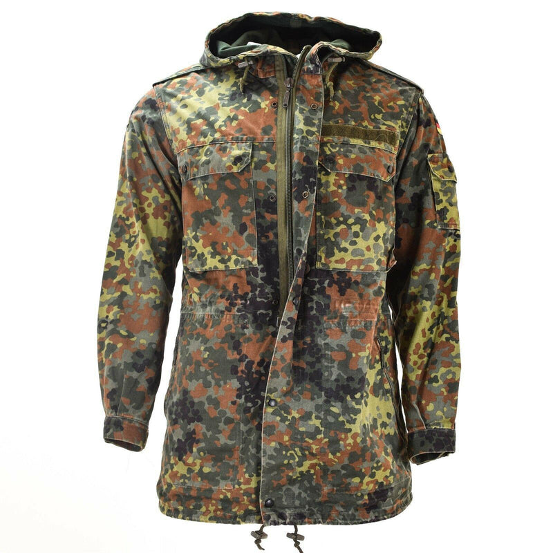 Original Bundeswehr Feldjacke Parka Militärausgabe Flecktarn Camouflage mit Futter