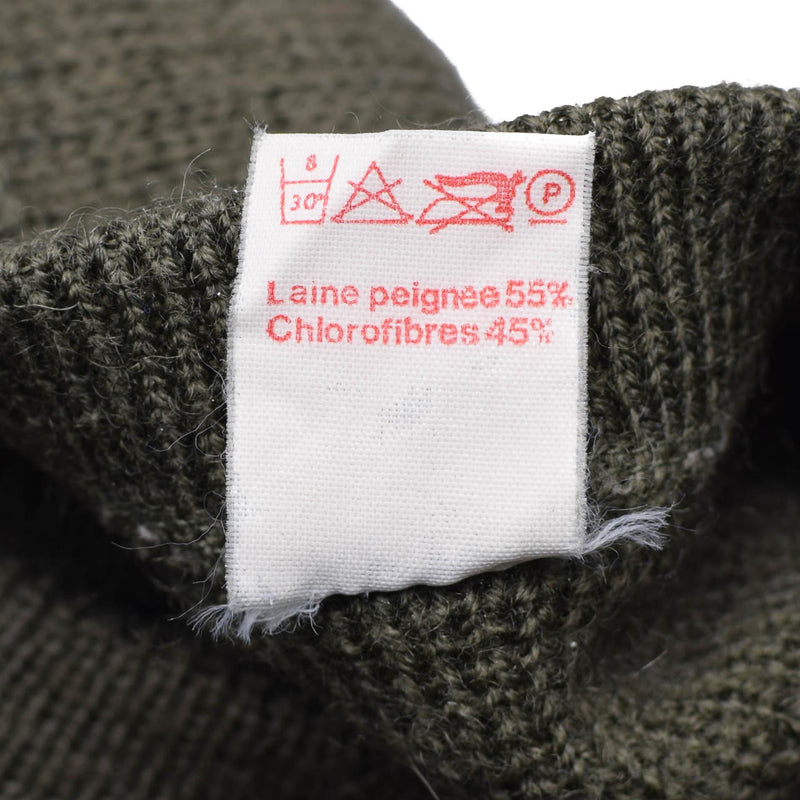 Echter französischer Armeepullover Olive Commando Pullover Militärpullover Rundhals