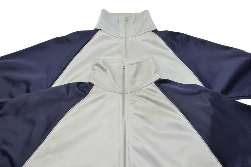 Echtes französisches Militärschul-Sweatshirt, Sportjacke, Laufen, Wandern, graublau