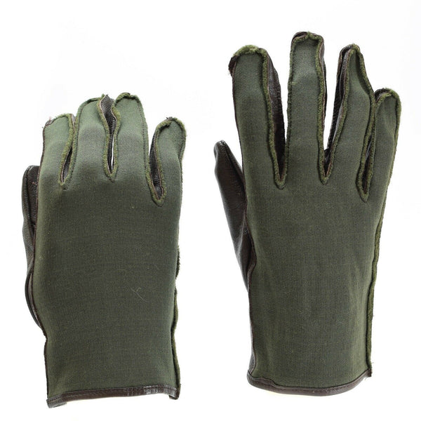 Original belgische Armee Kampfhandschuhe WWII Stil Handschuhe Nylon Leder Oliv NEU