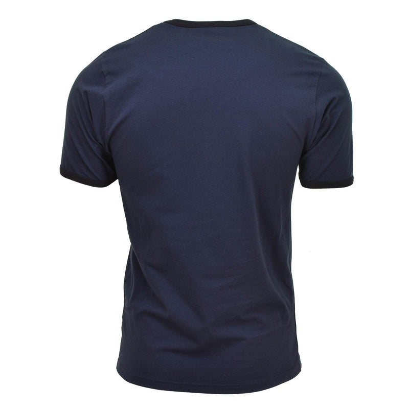 Original niederländische Armee T-Shirt blaues Baumwollhemd kurze Ärmel Militär Überschuss NEU