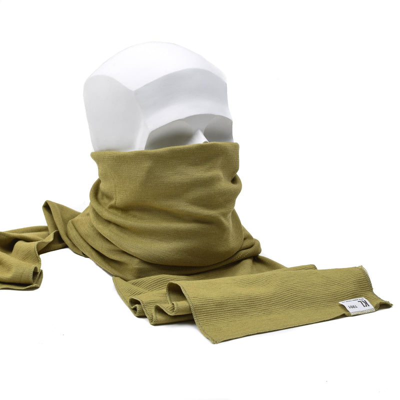 Echter Schal der niederländischen Armee, Khaki, Militär-Überschuss, Halstuch, Merinowolle, Baumwolle, NEU