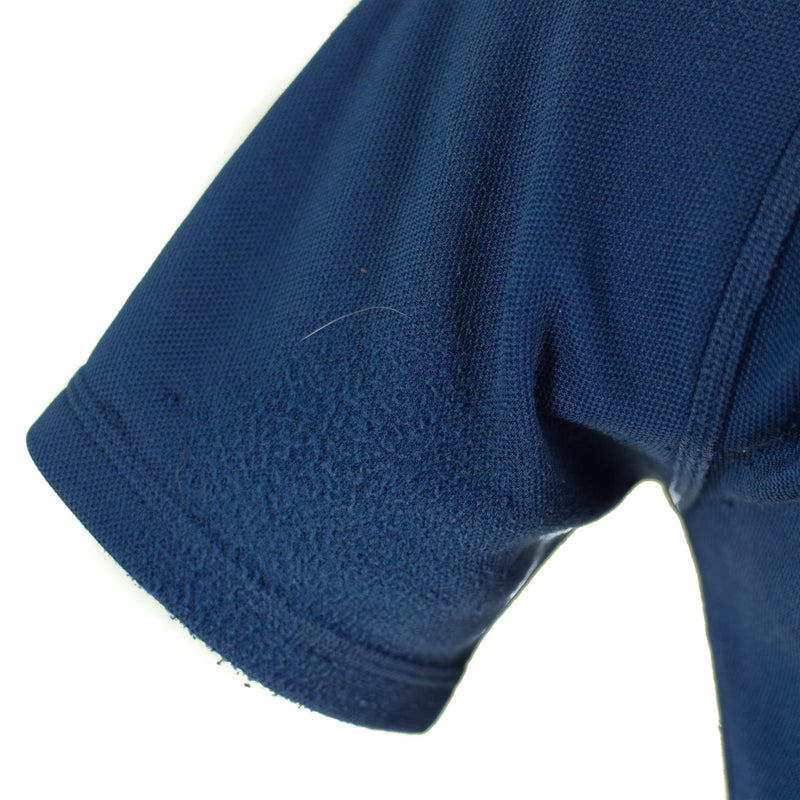 Original britisches Polizei-T-Shirt, blaues, atmungsaktives Material, Frontreißverschluss, Schutzhemd