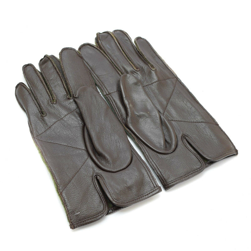 Original belgische Armee Kampfhandschuhe WWII Stil Handschuhe Nylon Leder Oliv NEU