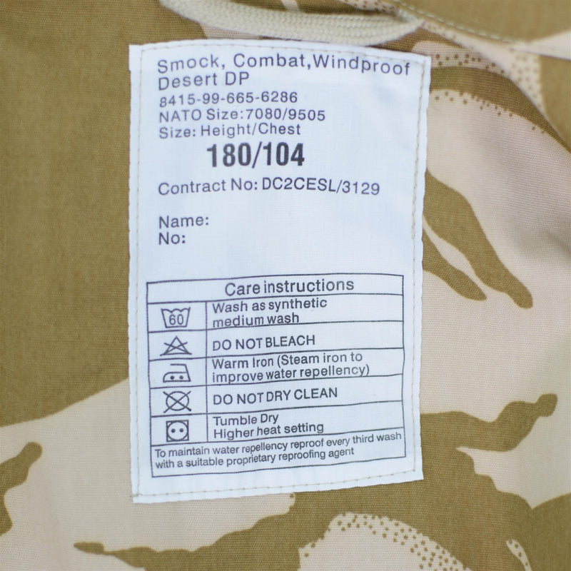 Original britische Armee Parka DPM Wüste Camouflage Smock Winddichte Jacke Militärausgabe
