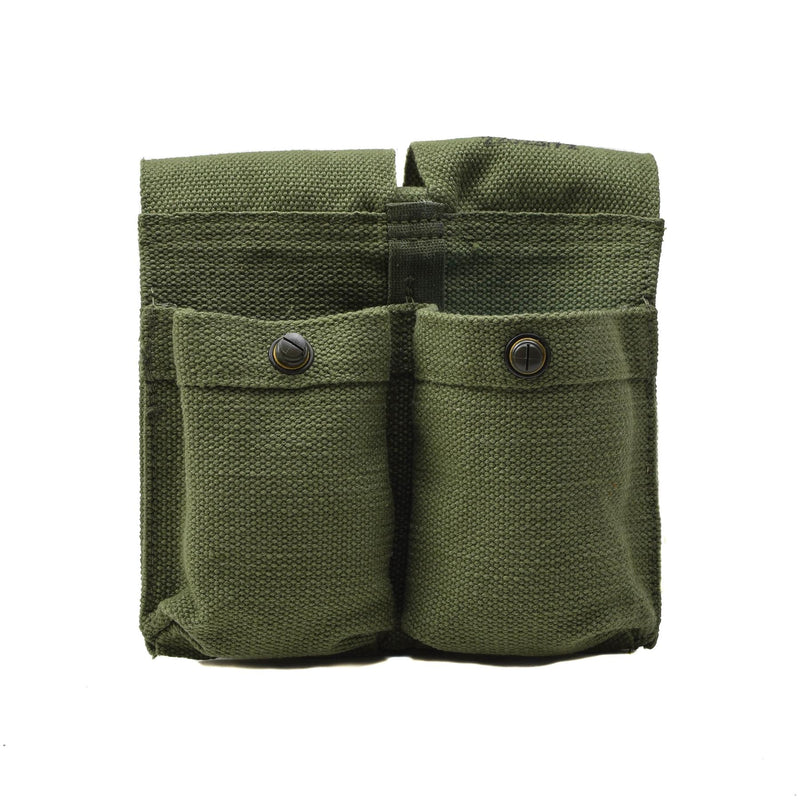 Original norwegische Armee Magazintasche Vintage Doppel Munition Tasche grün Canvas NEU
