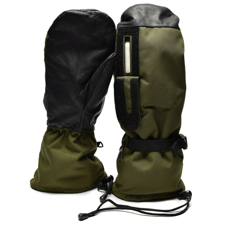 Original olivgrüne Fäustlinge der niederländischen Armee mit Abzugsfinger, Militärausgabe, Gore-Tex-Handschuhe