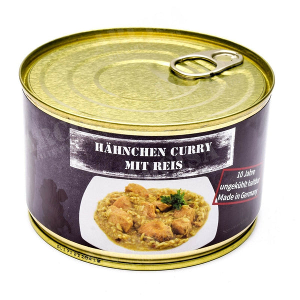 Notration Armee Überlebensnahrung Konserven Chicken Curry mit Reis 400g Dose