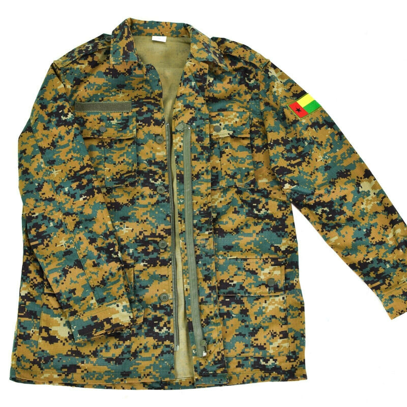 Echte Armeejacke aus Guinea-Bissau, RipStop, digitaler Savana-Tarnung, Militärausgabe, NEU