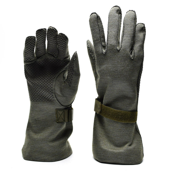 Original Bundeswehr Pilotenhandschuhe Nomex mit Greifer grau Militärausführung NEU