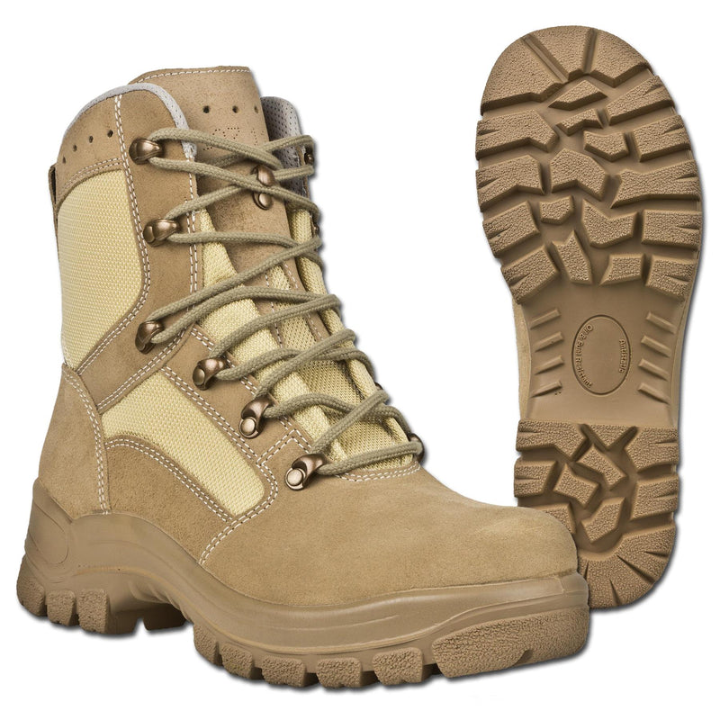 Original deutsche Militärstiefel, wasserdicht, khakifarbene Gummisohle, runde Sohle, NEU
