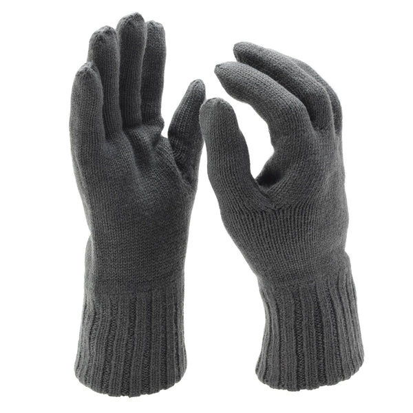 Original Österreichische Militärwärmer Wollhandschuhe grau atmungsaktiv gestrickt Winter NEU