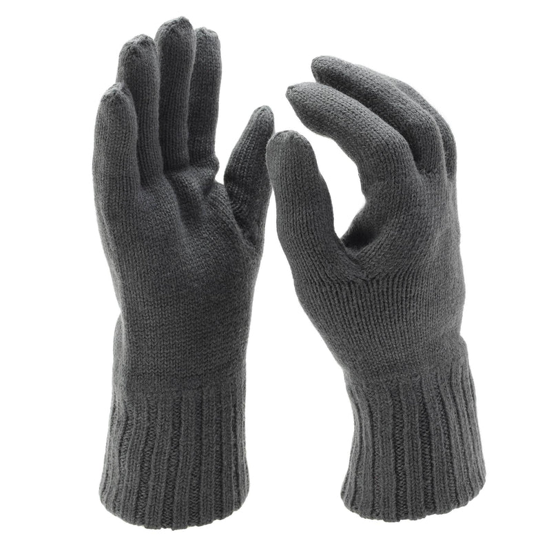 Original Österreichische Militärwärmer Wollhandschuhe grau atmungsaktiv gestrickt Winter NEU