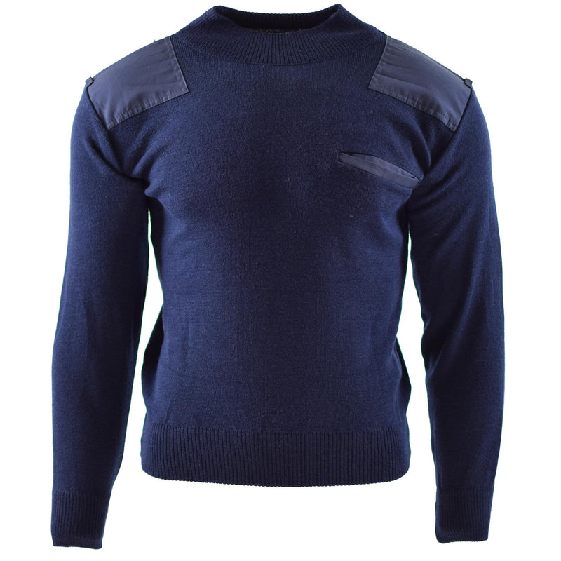 Original niederländische Armee Pullover blau Pullover Militär Pullover Rundhals Offizier