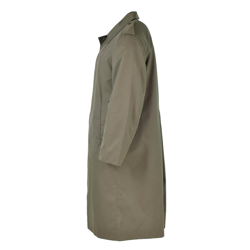 Echter französischer Militär-Regenmantel, Armee-Trenchcoat, oliv, wasserdicht, volle Länge