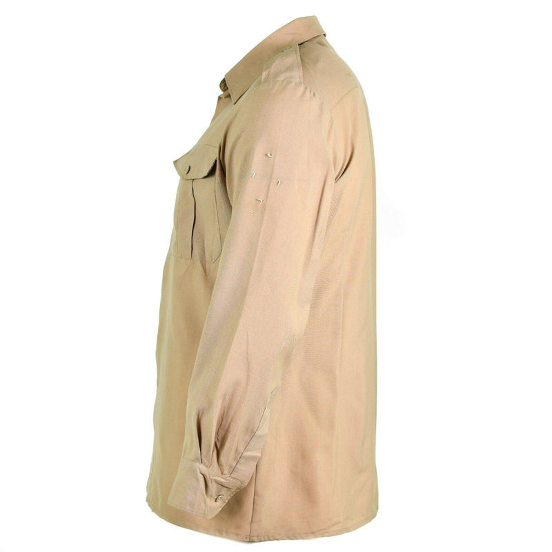 Echtes französisches Armeehemd, Fatigue, Restposten, Chino, Khaki, Militär, Polywolle, NEU