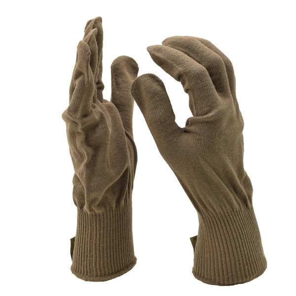 Original US Militär Handschuhe Strick Fäustlinge Einsätze Liner Wärmer braun NEU