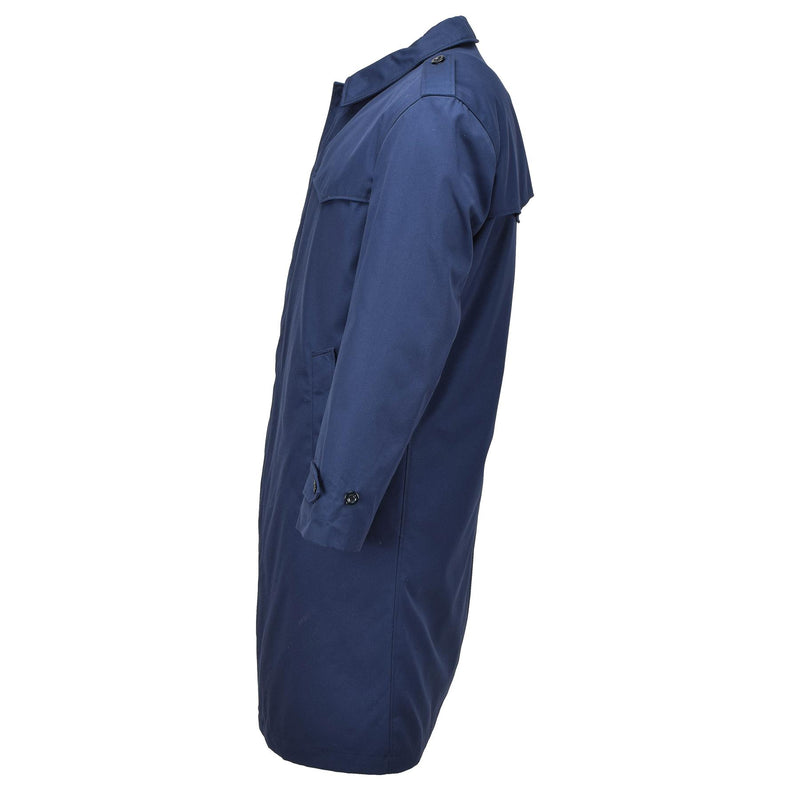 Original niederländische Militärausgabe Herren Regenmantel gesteppter Innen-Trenchcoat einfarbig blau