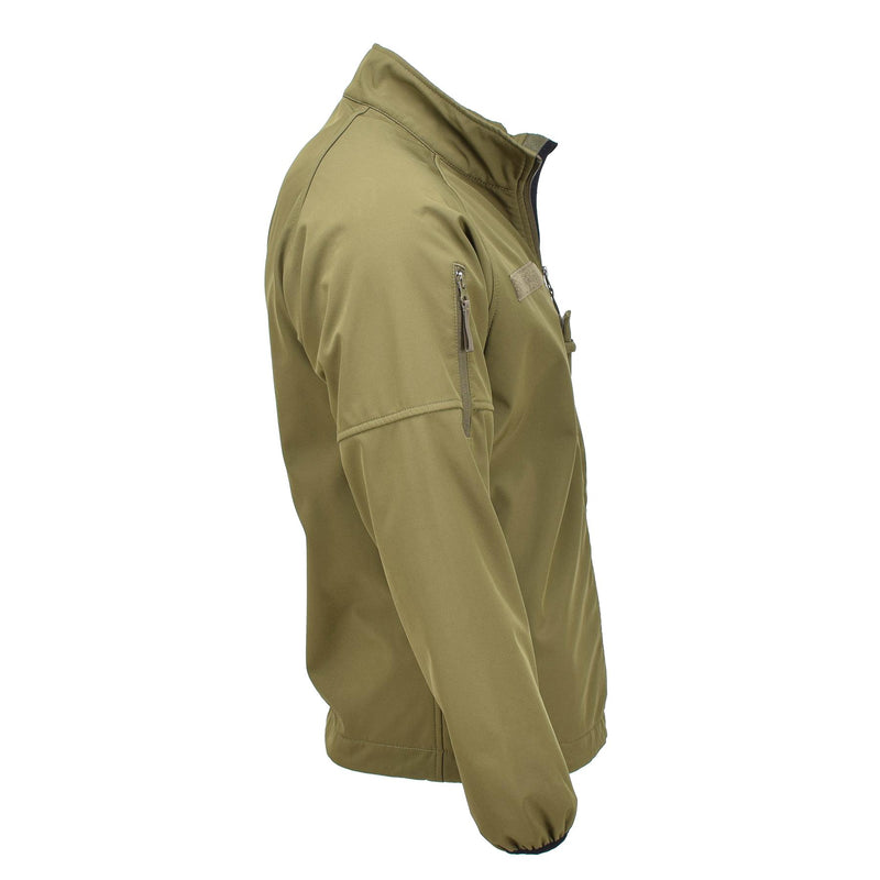 Original holländische Militär Softshelljacke mit Reißverschlusstaschen und belüfteten Achseln, oliv