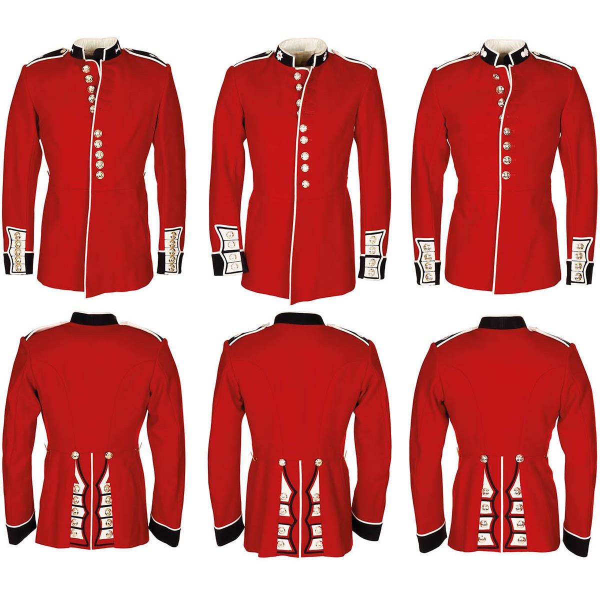 Echte britische Armeejacke, Uniform, Tunika, rotes Kleid, scharlachrote Gardekavallerie