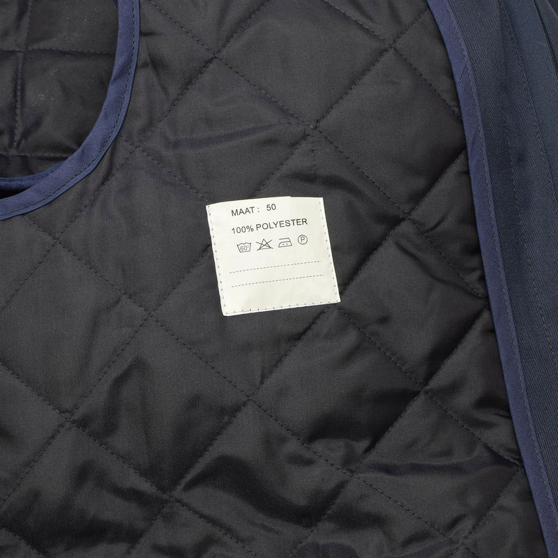Original niederländische Militärausgabe Herren Regenmantel gesteppter Innen-Trenchcoat einfarbig blau