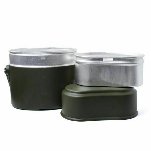 BW Deutschland Armee Stil Essgeschirr Aluminium Militär Bowletopf 3-teilig Set Repro