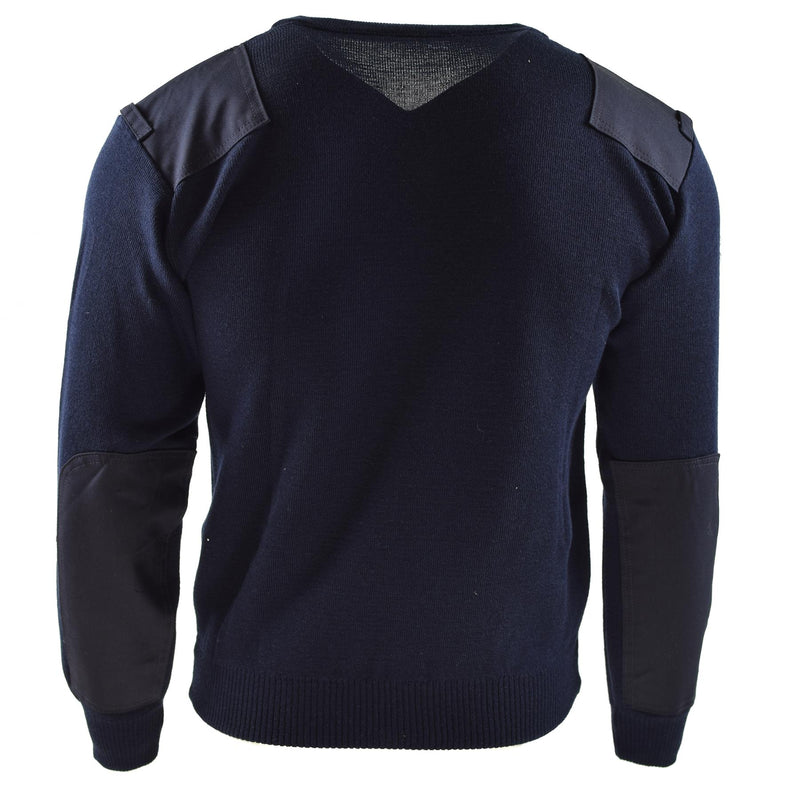 Echter Pullover der niederländischen Armee, blauer Pullover, Militärpullover, Rundhalsausschnitt, Offizier