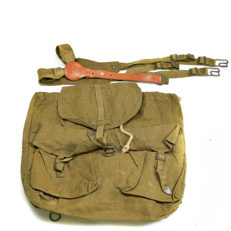 Original tschechische Armee Vintage Rucksack mit Y-Trägern Hosenträger M60 Canvas Tasche NEU 