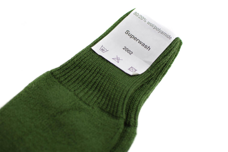 Echte niederländische Armeesocken, Militärgrün, Wolle, lang, Rundstiefel, Thermosocken, 3er-–5er-Pack NEU
