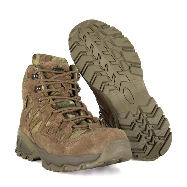 Teesar SQUAD MULTICAM Stiefel mit seitlichem Reißverschluss für Camping, Wandern, Trekking, Kampfschuhe