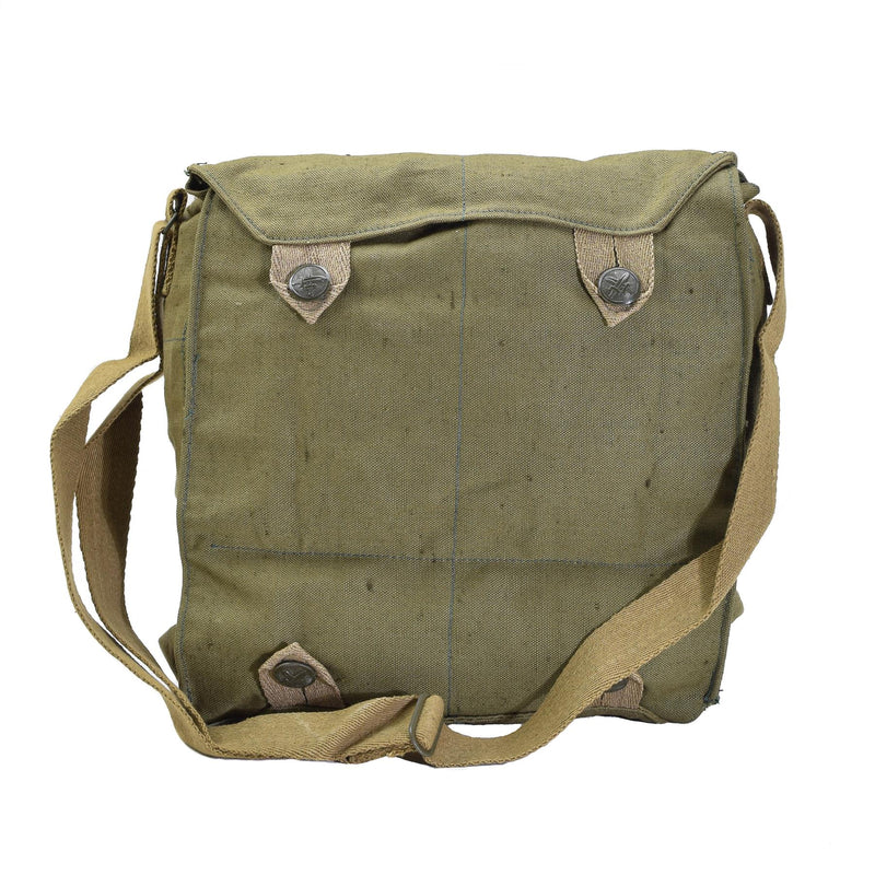 Original tschechische Militär Gasmaske Schultertasche grün Canvas Vintage Überschuss NEU