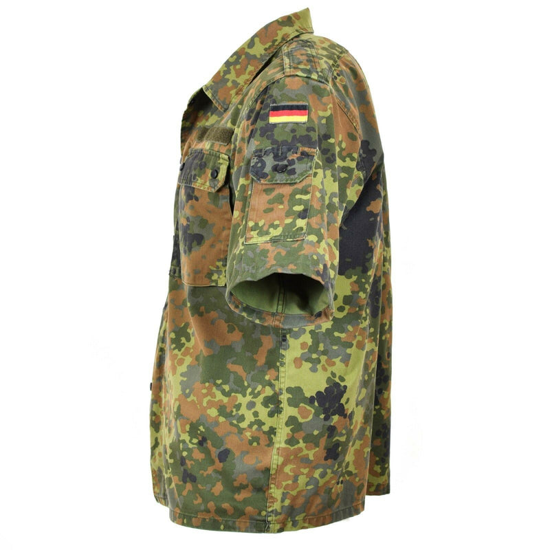 Original Bundeswehr Hemd mit Reißverschluss Flecktarn kurze Ärmel Kampf BW Armee Ausgabe