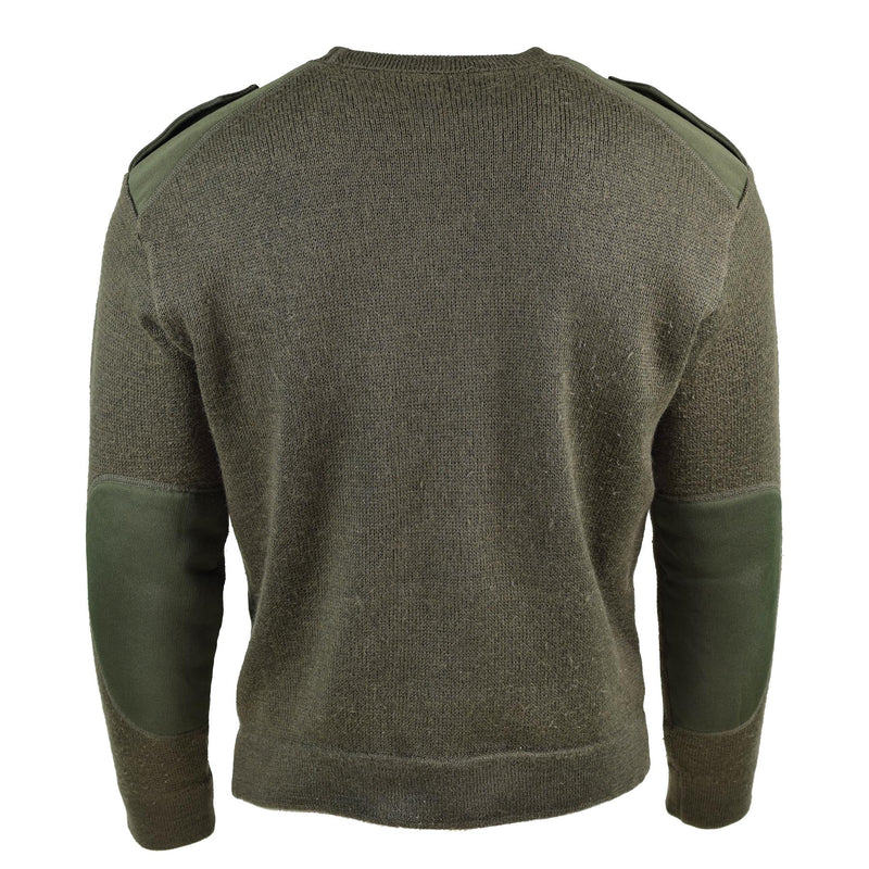 Echter französischer Armeepullover Olive Commando Pullover Militärpullover Rundhals