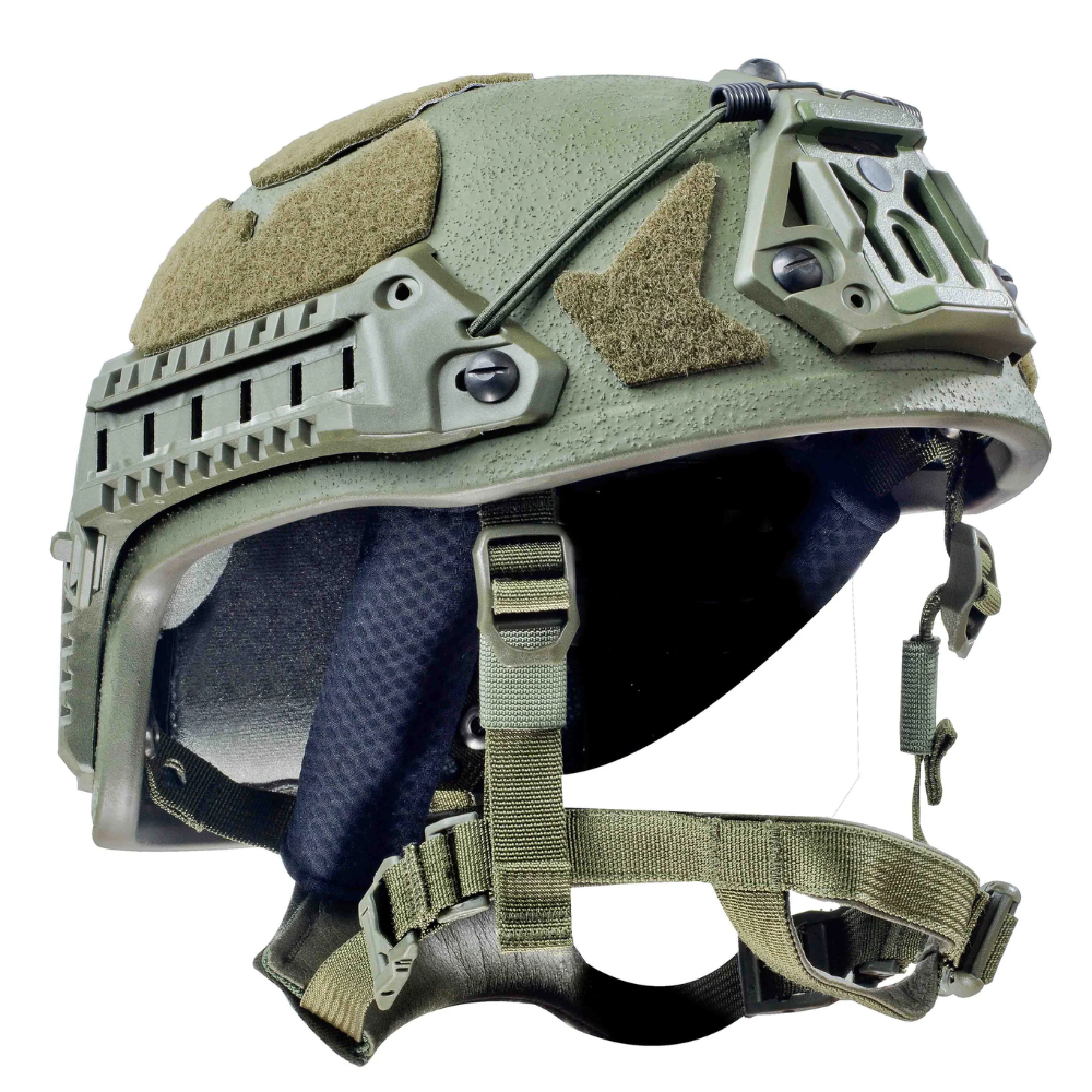 Šestan-Busch BK-ACH-HC Moderner ballistischer Helm mit hohem Schnitt, Seitenschienen der Stufe IIIA