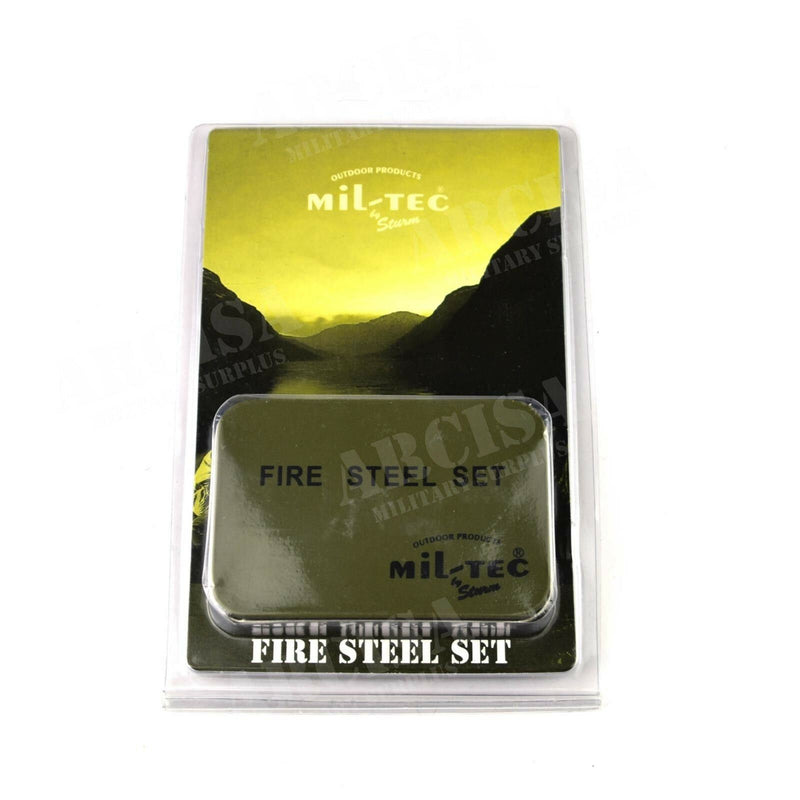 Original Mil-Tec Feuerstarterset Survival Hochwertiges Feuerstahlset im Karton