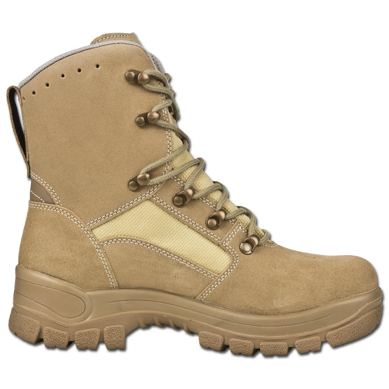 Original deutsche Militärstiefel, wasserdicht, khakifarbene Gummisohle, runde Sohle, NEU